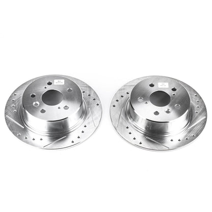PowerStop Rear Evolution Drilled & Slotted Rotors - Pair | Toyota Avalon (95-99) (JBR788XPR)
