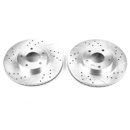 PowerStop Drilled & Slotted Front Rotors | Infiniti I35 (02-04) (JBR919XPR)