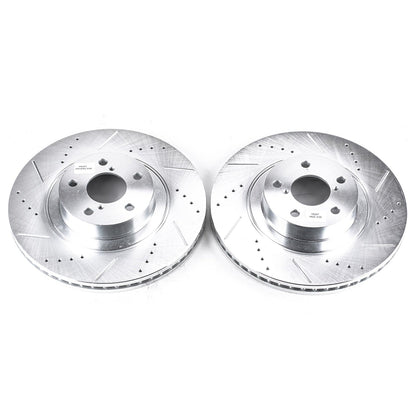 PowerStop Drilled & Slotted Front Rotors | Saab 9-2X (05-06) (JBR957XPR)