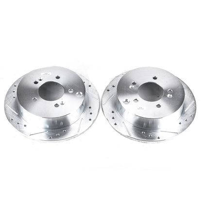 PowerStop Drilled & Slotted Rear Rotors Pair | Hyundai Santa Fe (01-06) (JBR958XPR)