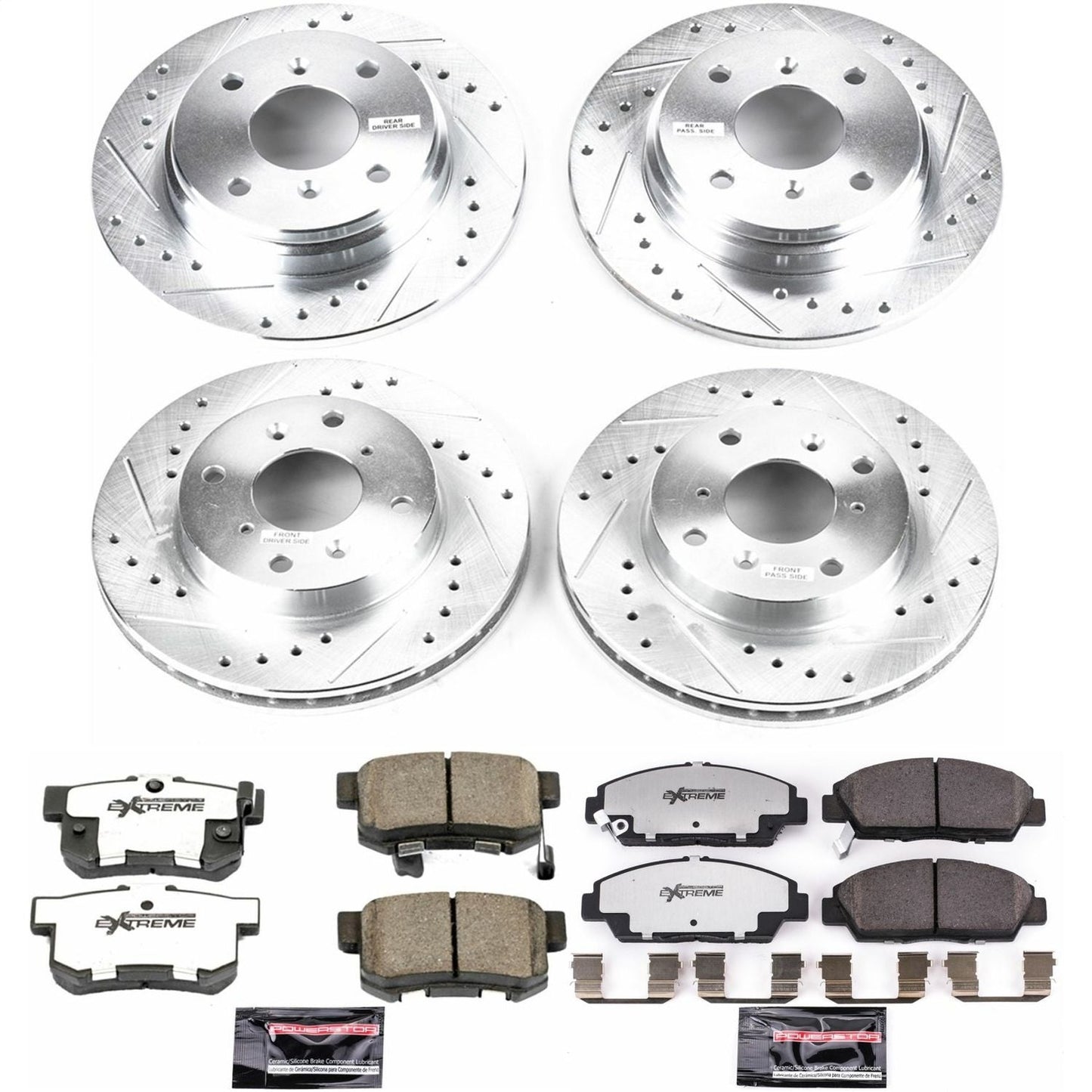 PowerStop Front & Rear Z26 Street Warrior Brake Kit | Honda Prelude (92-96) (K1034-26)