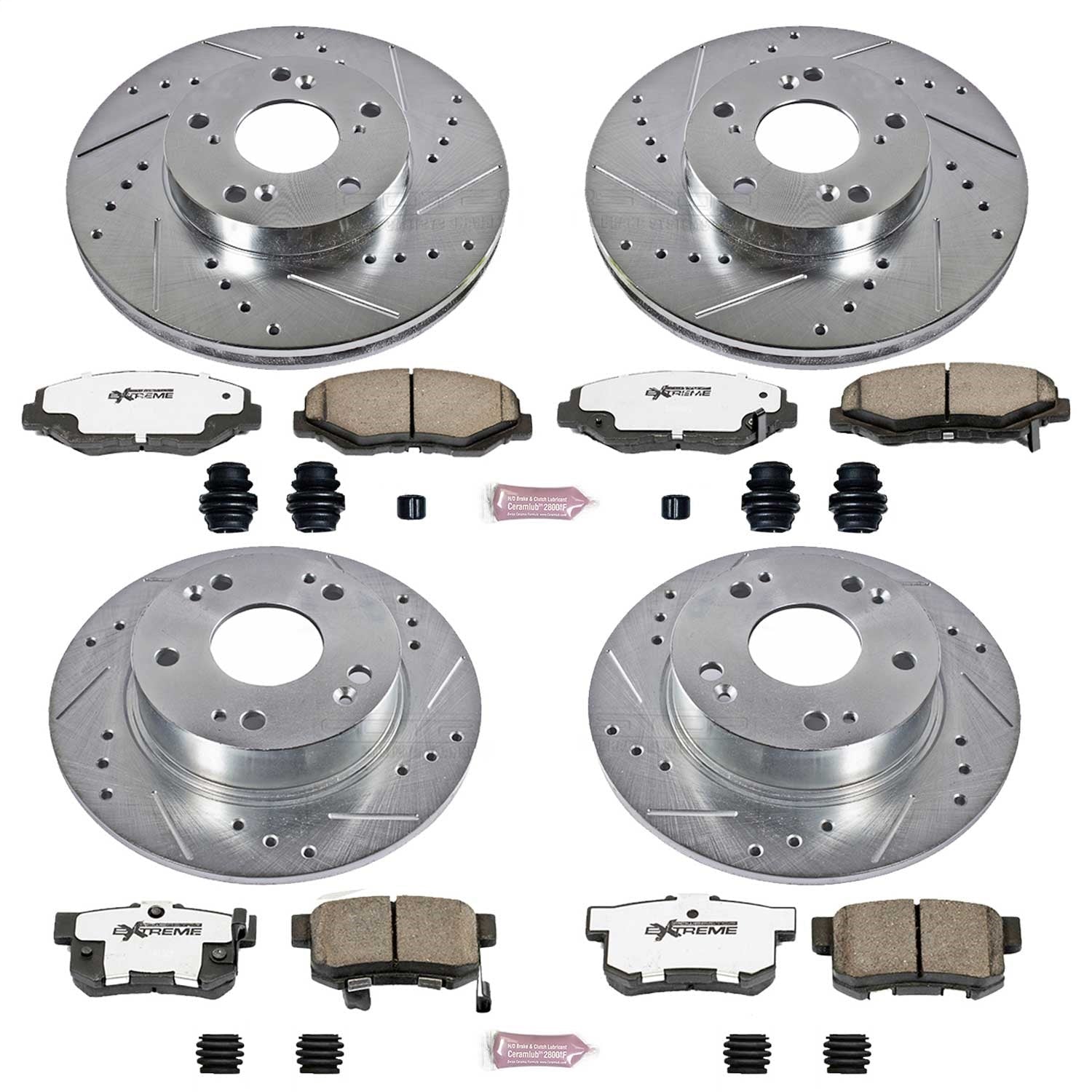 PowerStop Front & Rear Z26 Street Warrior Brake Kit | Honda Accord (03-07) (K1047-26)