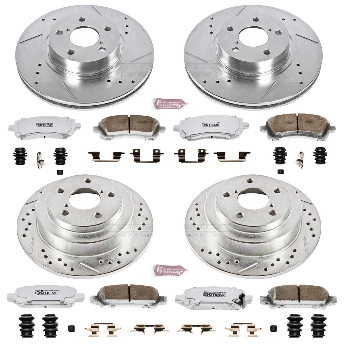 PowerStop Front & Rear Z26 Street Warrior Brake Kit | Subaru Forester (98-02) (K1122-26)