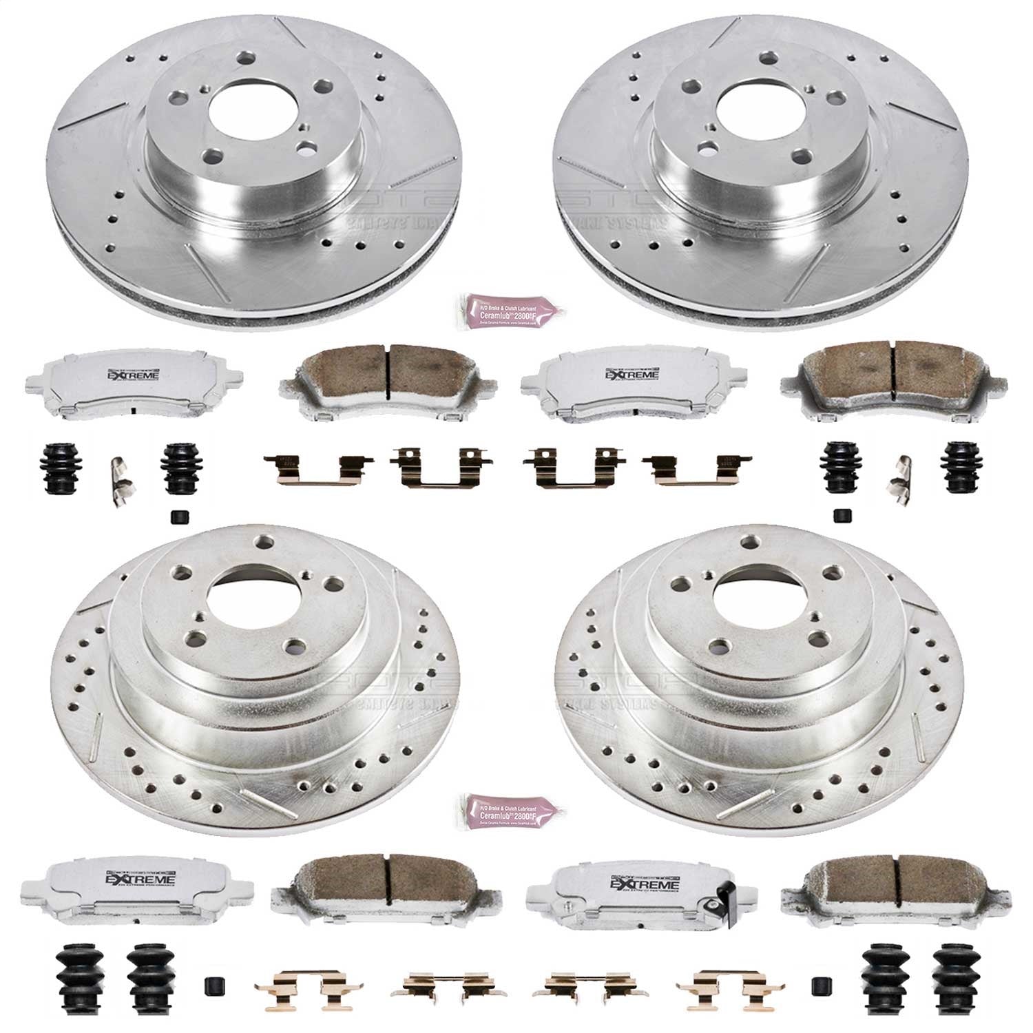 PowerStop Front & Rear Z26 Street Warrior Brake Kit | Subaru Forester (98-02) (K1122-26)
