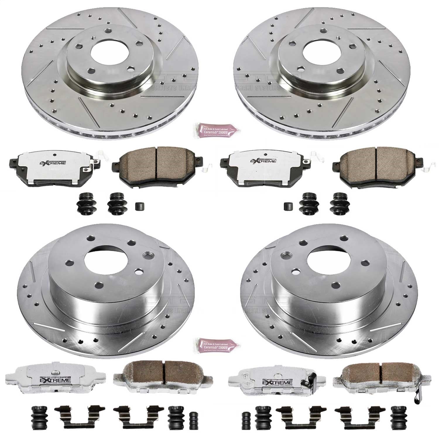 PowerStop Front & Rear Z26 Street Warrior Brake Kit | Nissan Maxima (07-08) (K117-26)