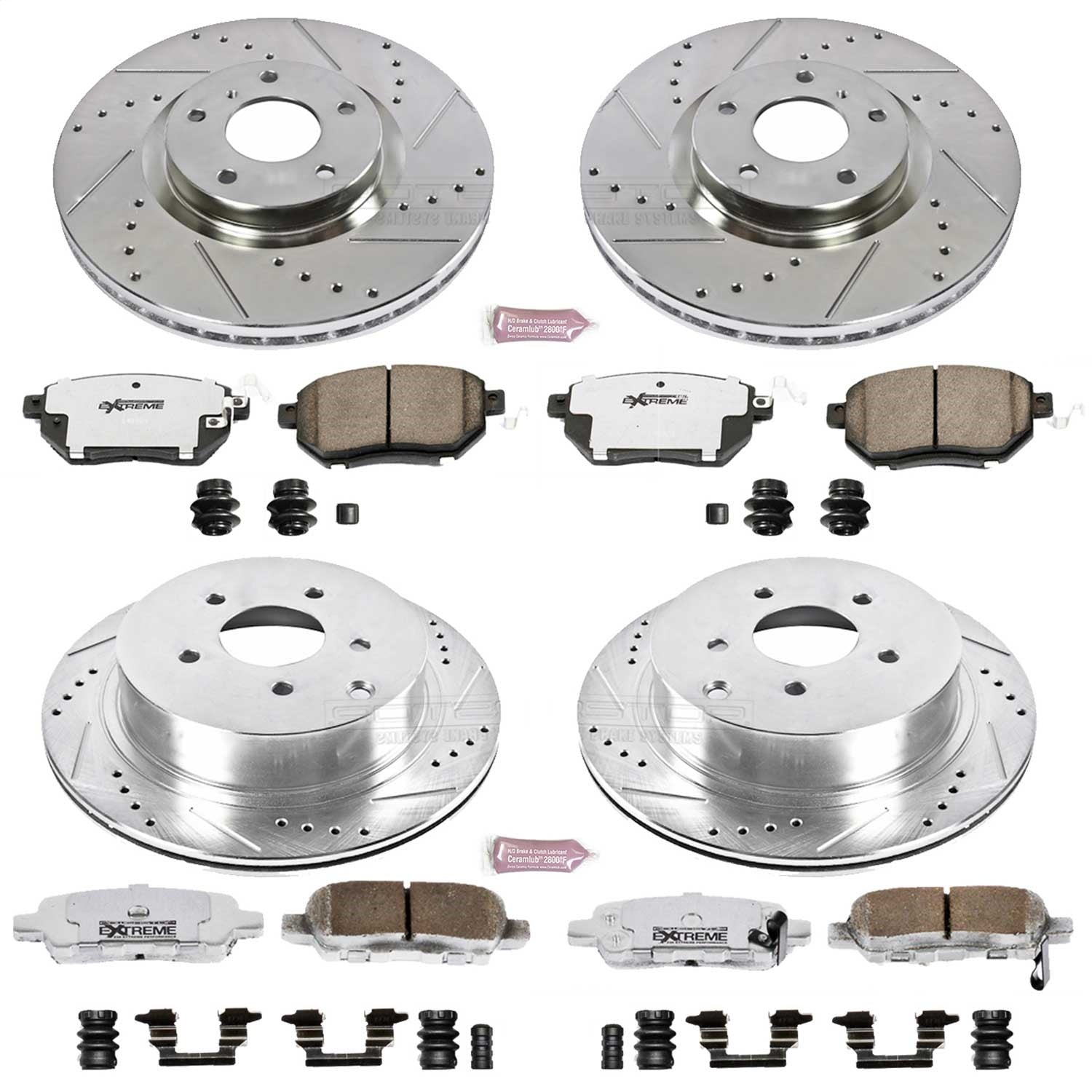 PowerStop Front & Rear Z26 Street Warrior Brake Kit | Nissan Murano (06-07) (K119-26)