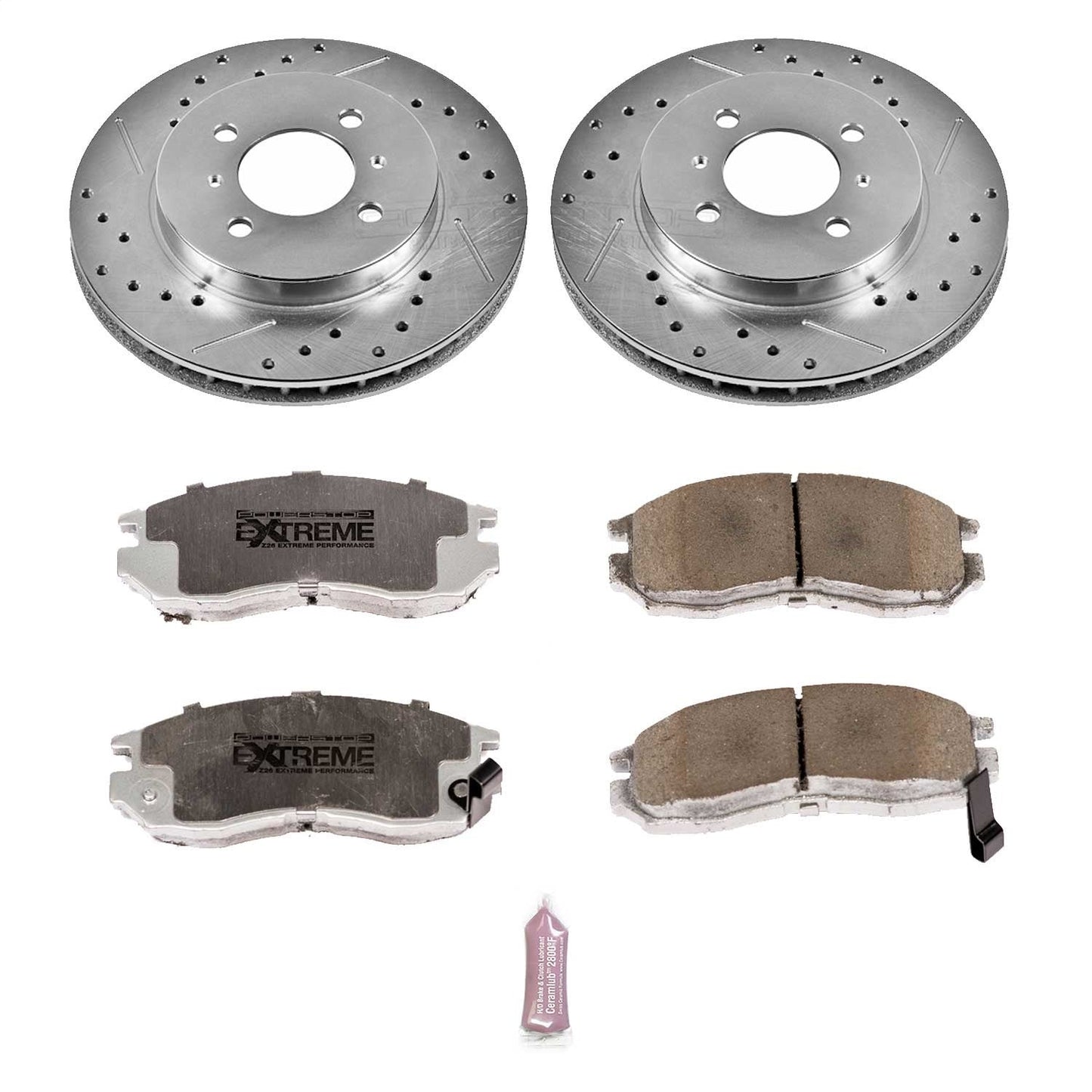 PowerStop Front Z26 Street Warrior Brake Kit | Mitsubishi Mirage (98-02) (K1214-26)