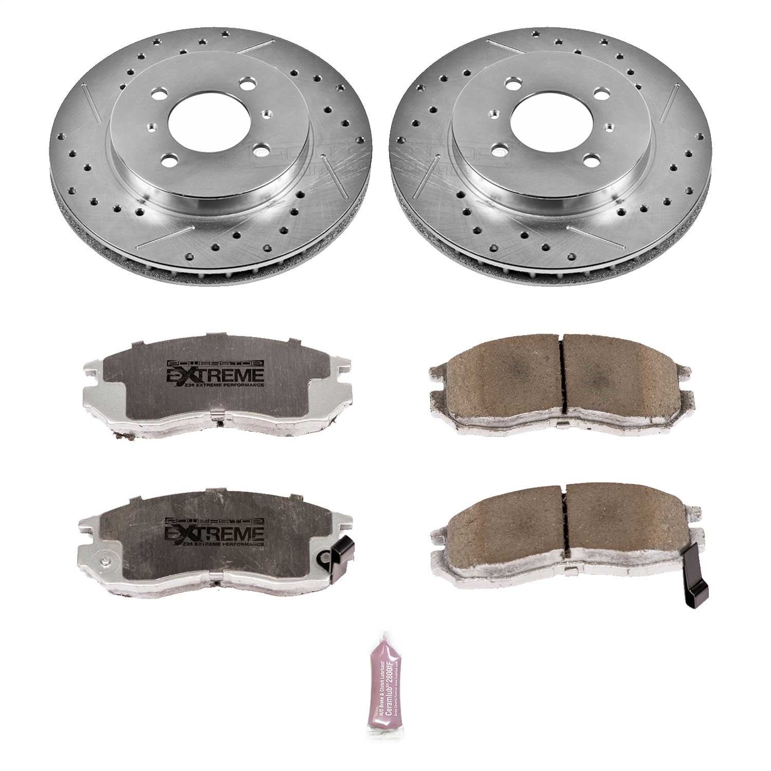 PowerStop Front Z26 Street Warrior Brake Kit | Mitsubishi Mirage (98-02) (K1214-26)