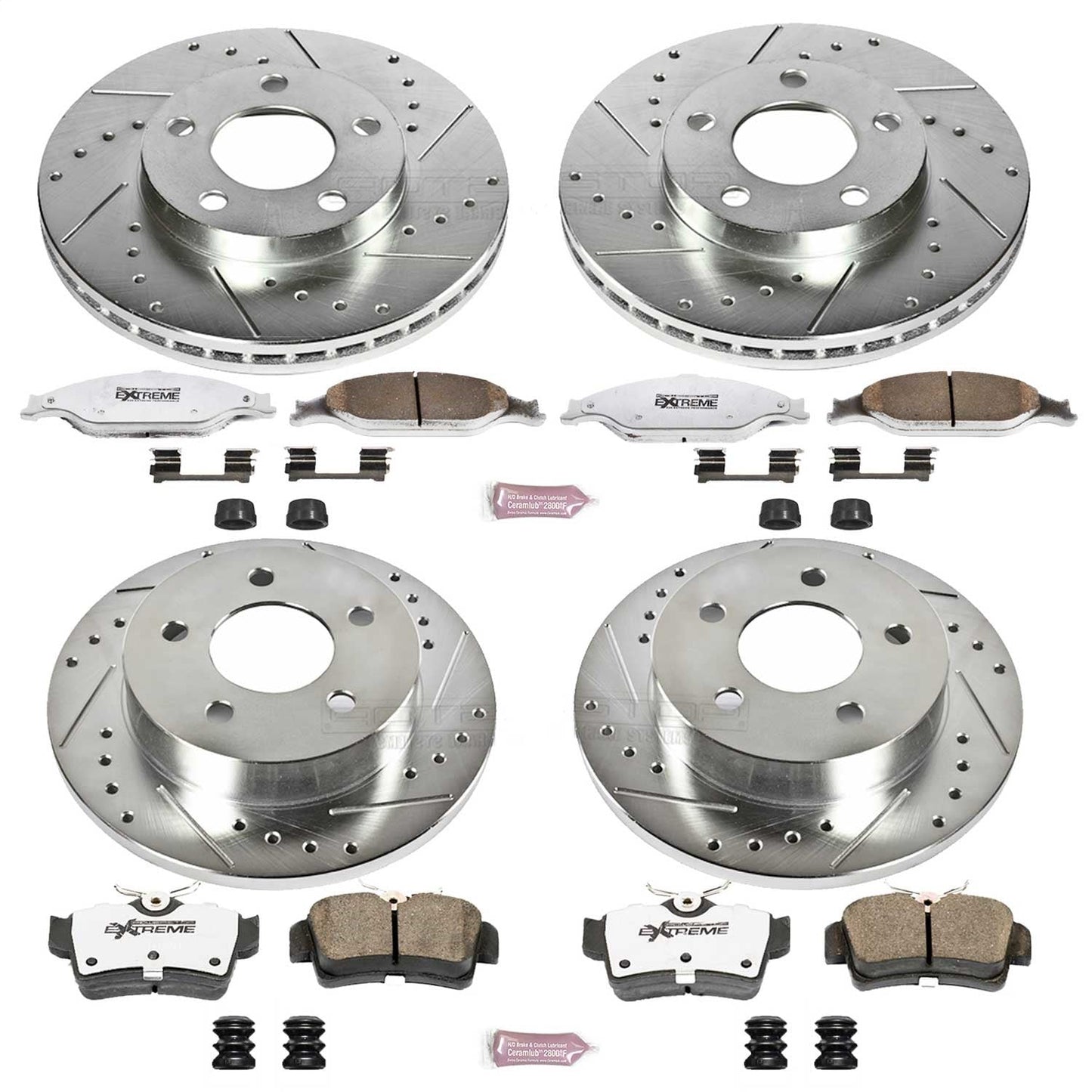 PowerStop Front & Rear Z26 Street Warrior Brake Kit | Ford Mustang (99-04) (K1302-26)