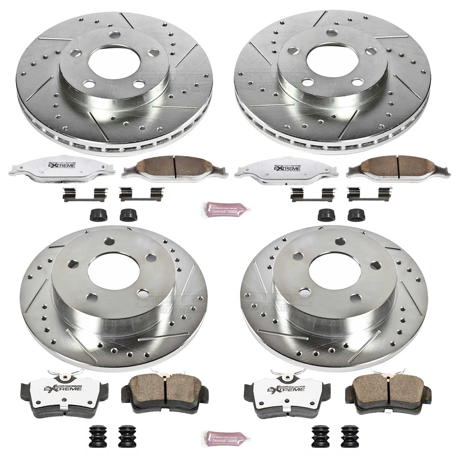 PowerStop Front & Rear Z26 Street Warrior Brake Kit | Ford Mustang (99-04) (K1302-26)