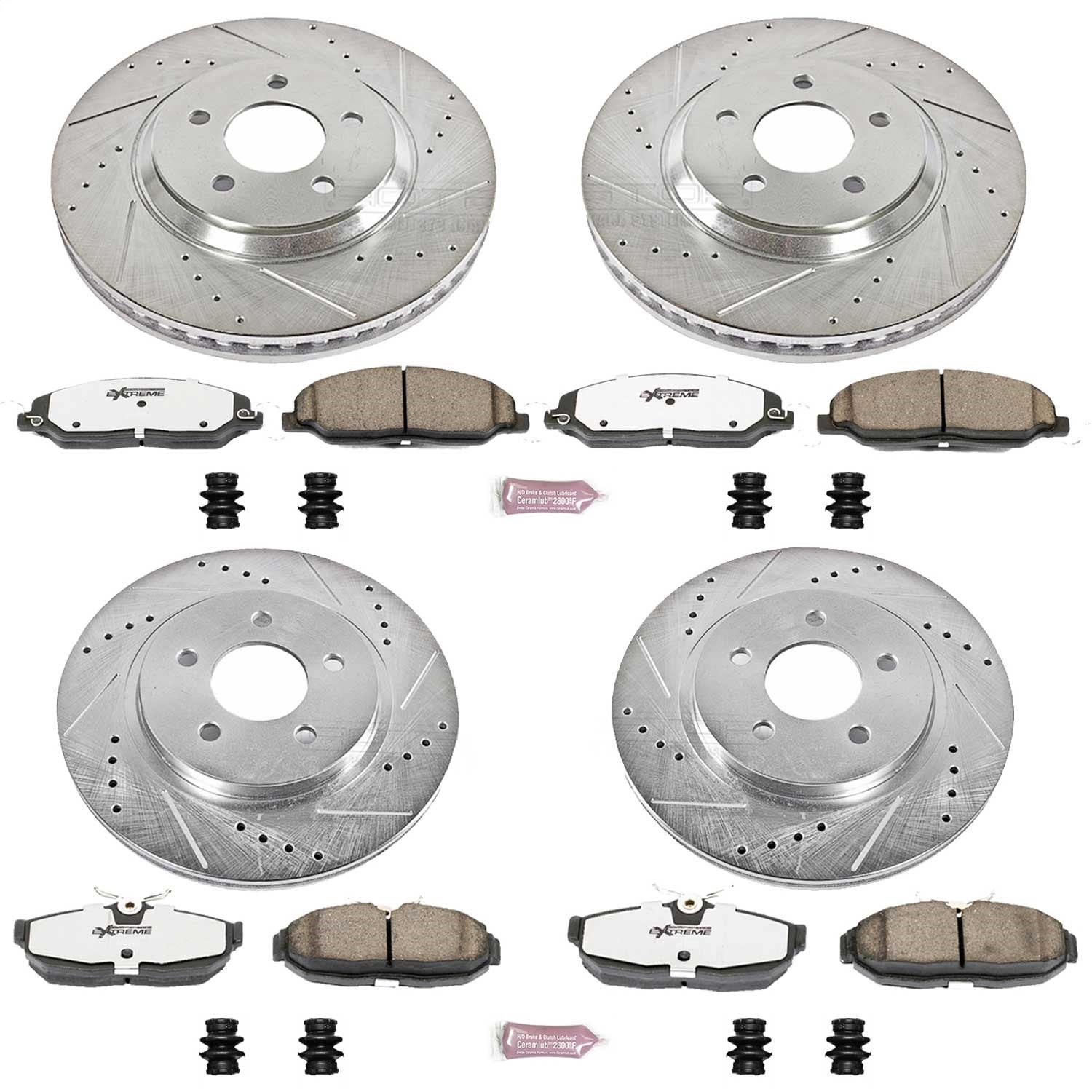 PowerStop Front & Rear Z26 Street Warrior Brake Kit | Ford Mustang (05-10) (K1381-26)