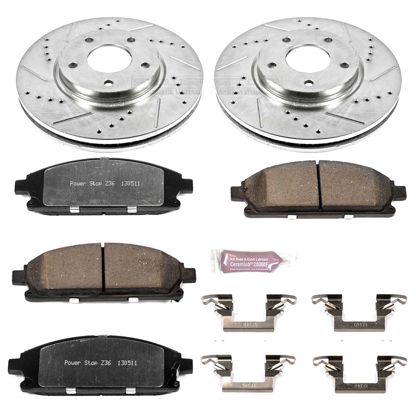 PowerStop Front Z36 Truck & Tow Brake Kit | Nissan Quest (04-09) (K150-36)