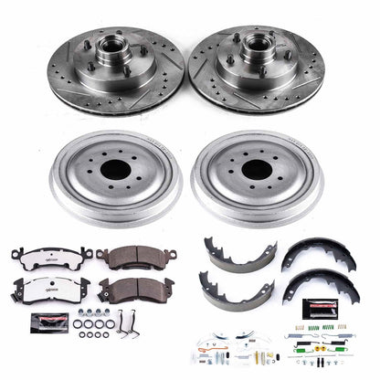 PowerStop Front & Rear Z26 Street Warrior Brake Kit | Chevrolet G10 Van (1971) (K15028DK-26)
