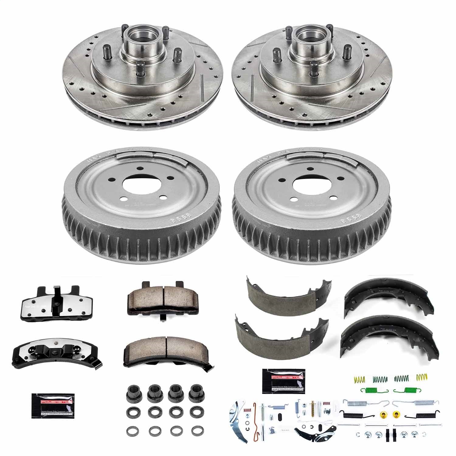 PowerStop Front & Rear Z36 Truck & Tow Brake Kit | Chevrolet Express 1500 (96-02) (K15036DK-36)