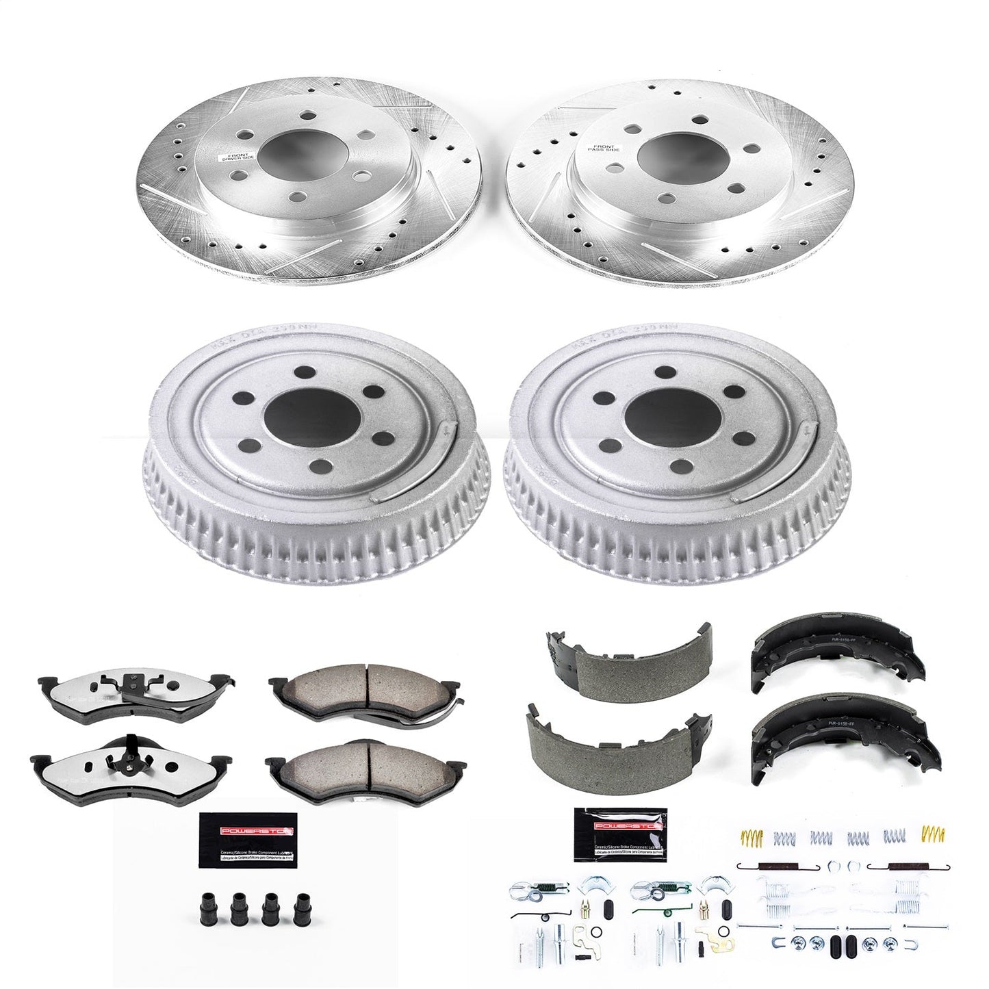 PowerStop Front & Rear Z36 Truck & Tow Brake Kit | Dodge Dakota (99) (K15071DK-36)
