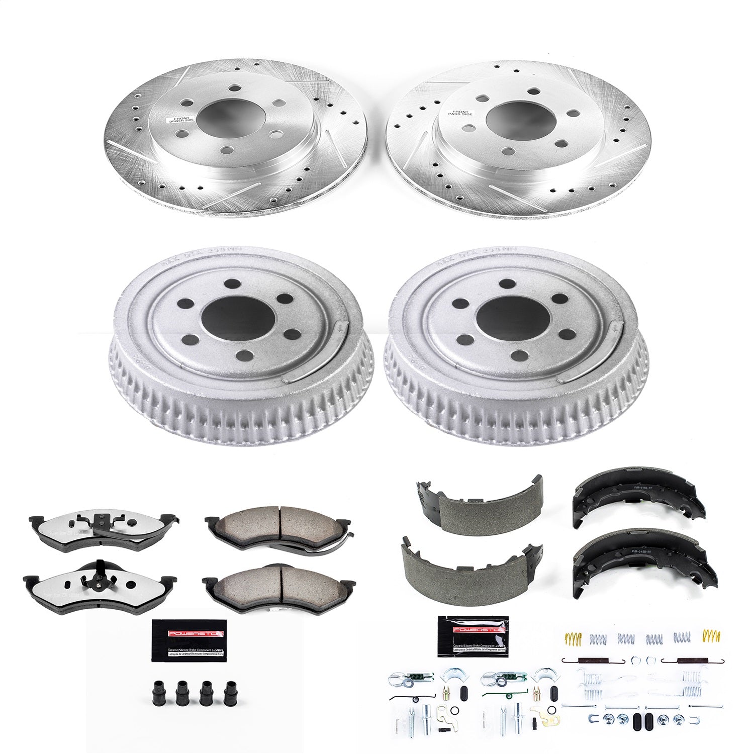 PowerStop Front & Rear Z36 Truck & Tow Brake Kit | Dodge Dakota (99) (K15071DK-36)