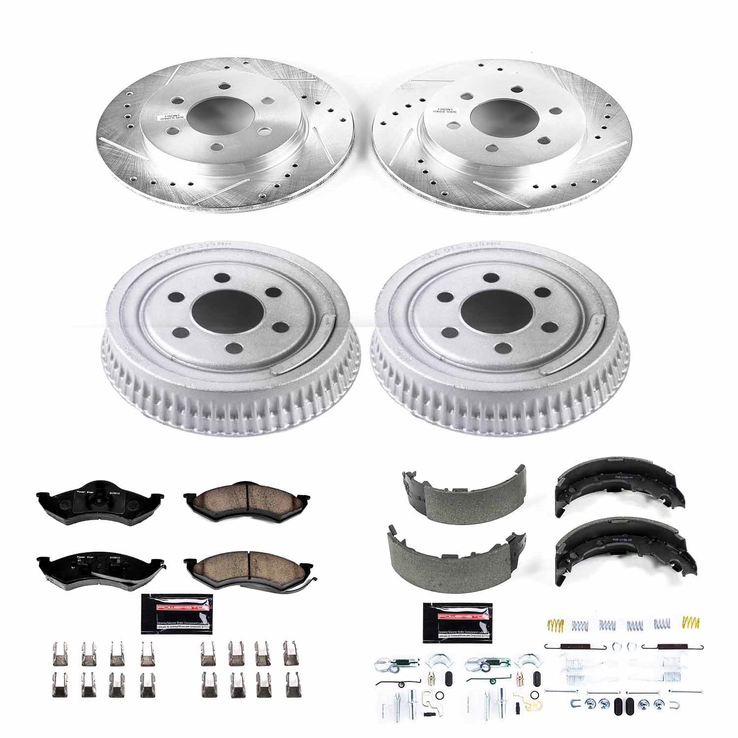 PowerStop Front & Rear Z23 Evolution Sport Brake Kit | Dodge Dakota (99) (K15071DK)