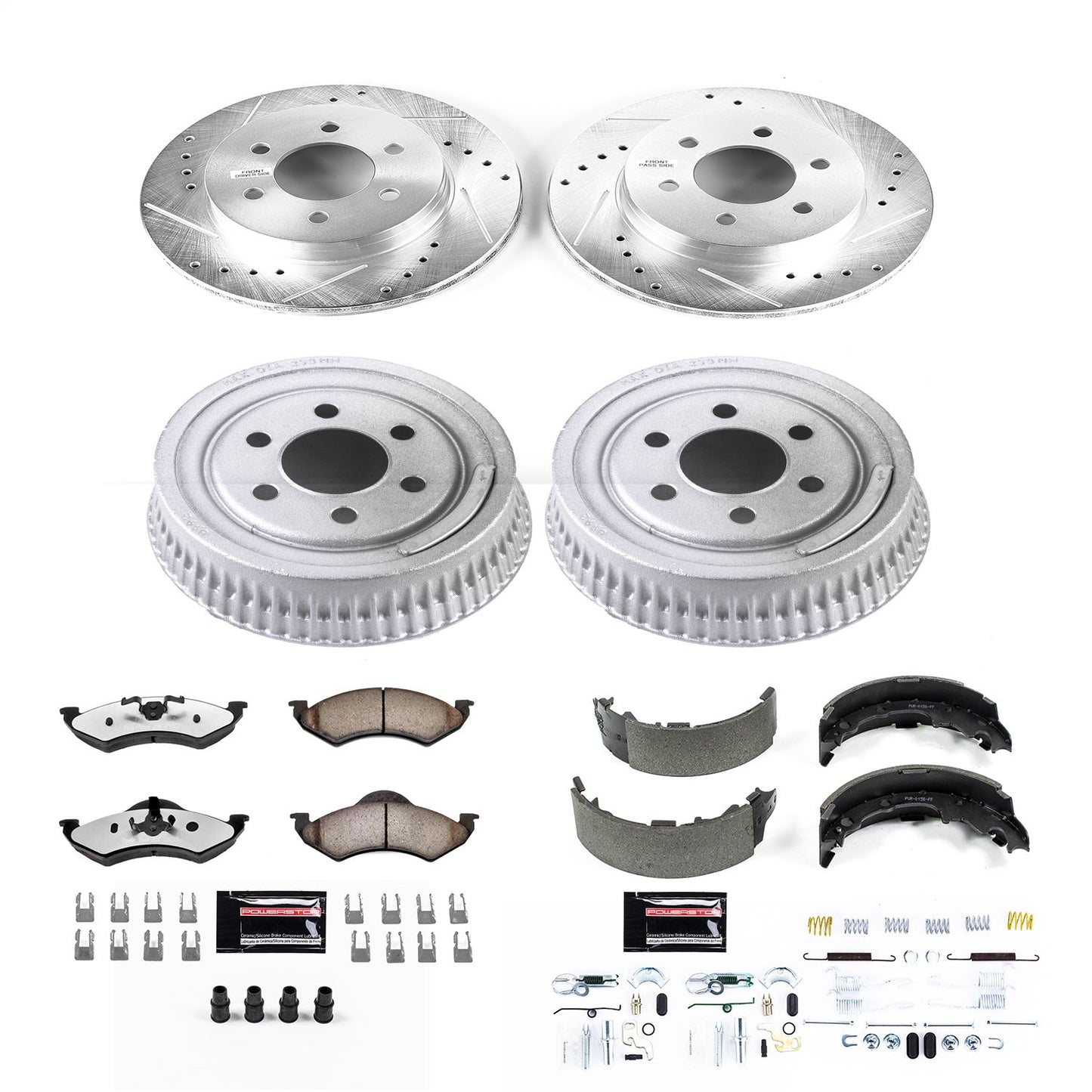 PowerStop Front & Rear Z36 Truck & Tow Brake Kit | Dodge Dakota (00-02) (K15072DK-36)