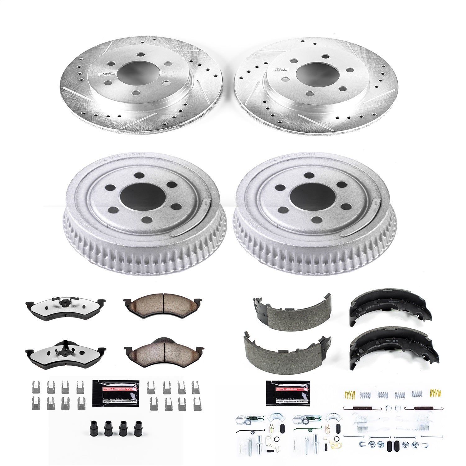 PowerStop Front & Rear Z36 Truck & Tow Brake Kit | Dodge Dakota (00-02) (K15072DK-36)