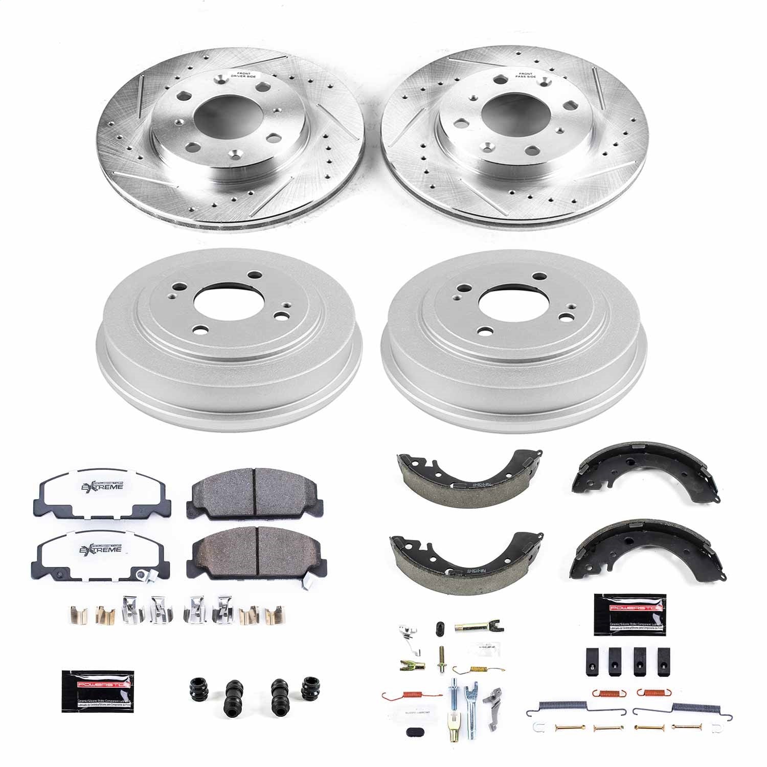 PowerStop Front & Rear Z26 Street Warrior Brake Kit | Honda Civic (96-00) (K15085DK-26)