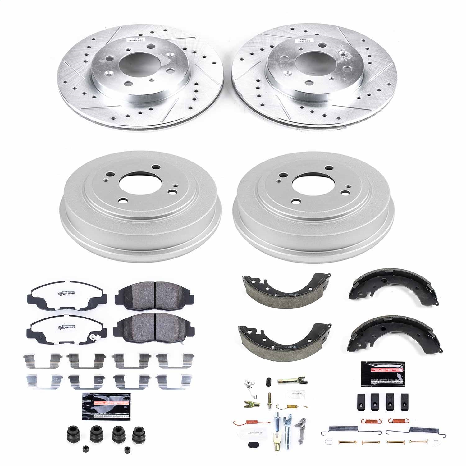 PowerStop Front & Rear Z26 Street Warrior Brake Kit | Honda Civic (96-00) (K15086DK-26)