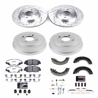 PowerStop Front & Rear Z26 Street Warrior Brake Kit | Honda Civic (96-00) (K15086DK-26)
