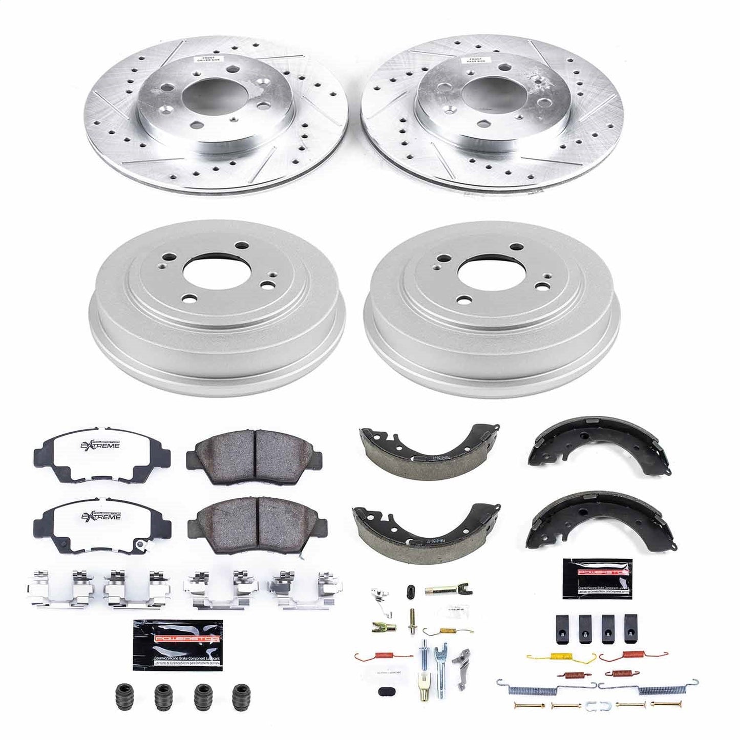 PowerStop Front & Rear Z26 Street Warrior Brake Kit | Honda Fit (07-08) (K15088DK-26)