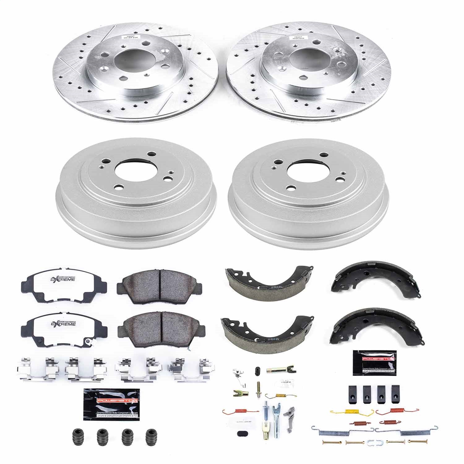 PowerStop Front & Rear Z26 Street Warrior Brake Kit | Honda Fit (07-08) (K15088DK-26)