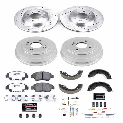 PowerStop Front & Rear Z26 Street Warrior Brake Kit | Honda Fit (07-08) (K15088DK-26)