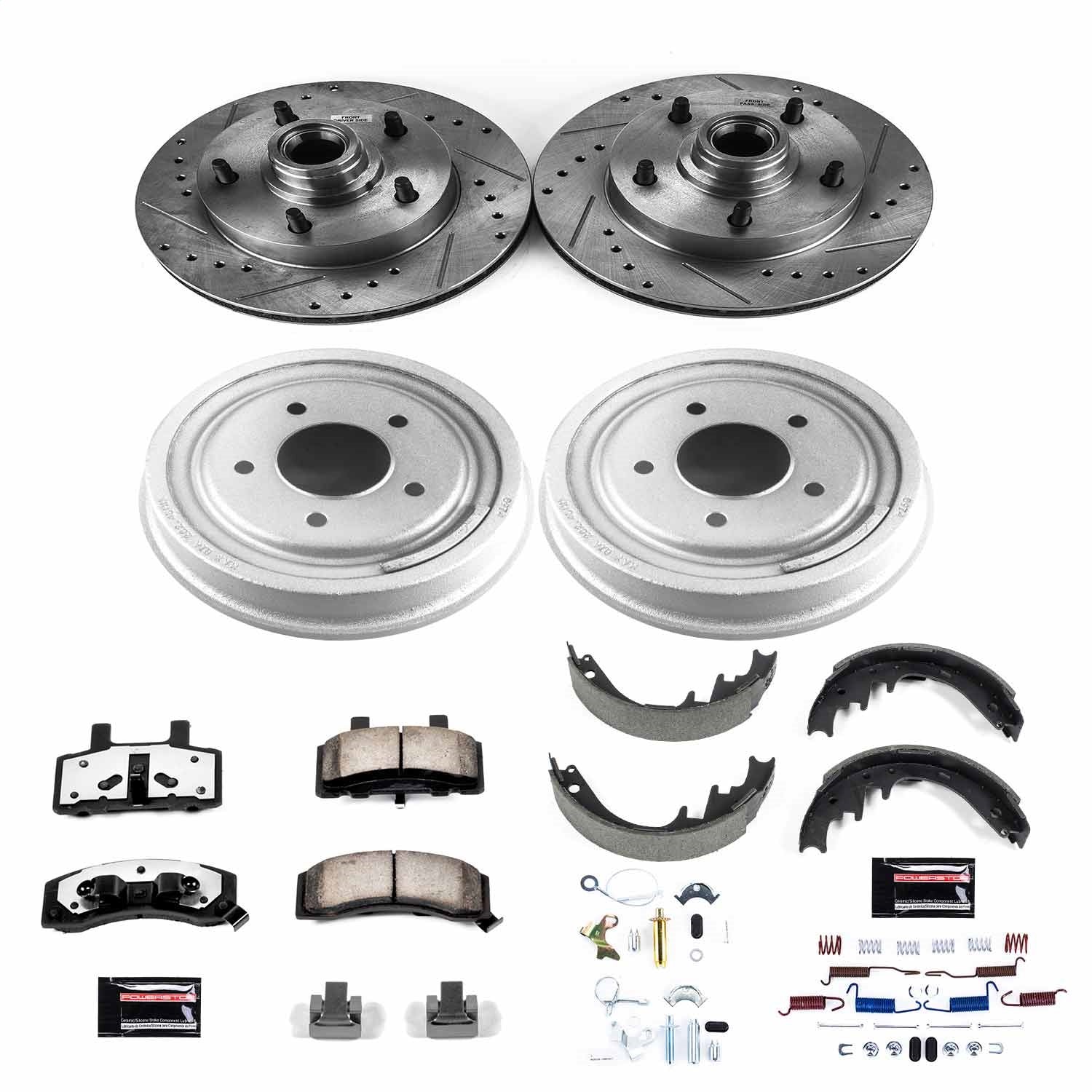 PowerStop Front & Rear Z36 Truck & Tow Brake Kit | Ford E-150 (90-93) (K15089DK-36)