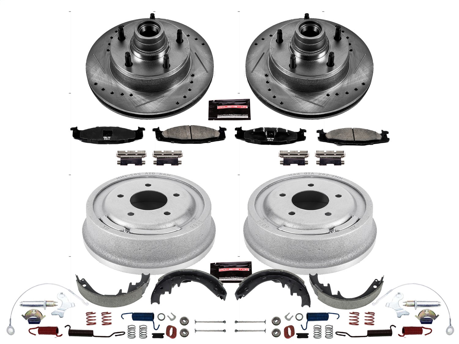 PowerStop Front & Rear Z23 Evolution Sport Brake Kit | Ford E-150 (94-96) (K15090DK)
