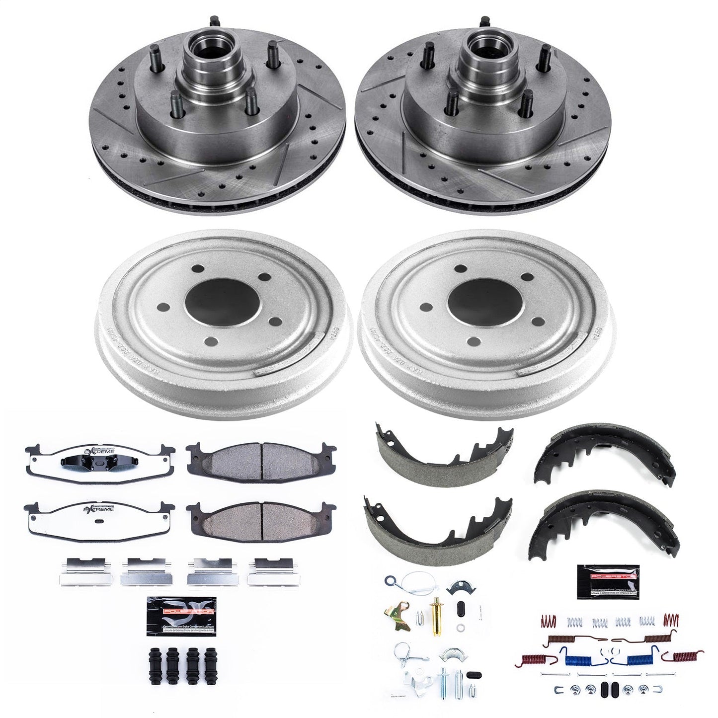 PowerStop Front & Rear Z36 Truck & Tow Brake Kit | Ford E-150 (94-96) (K15091DK-36)