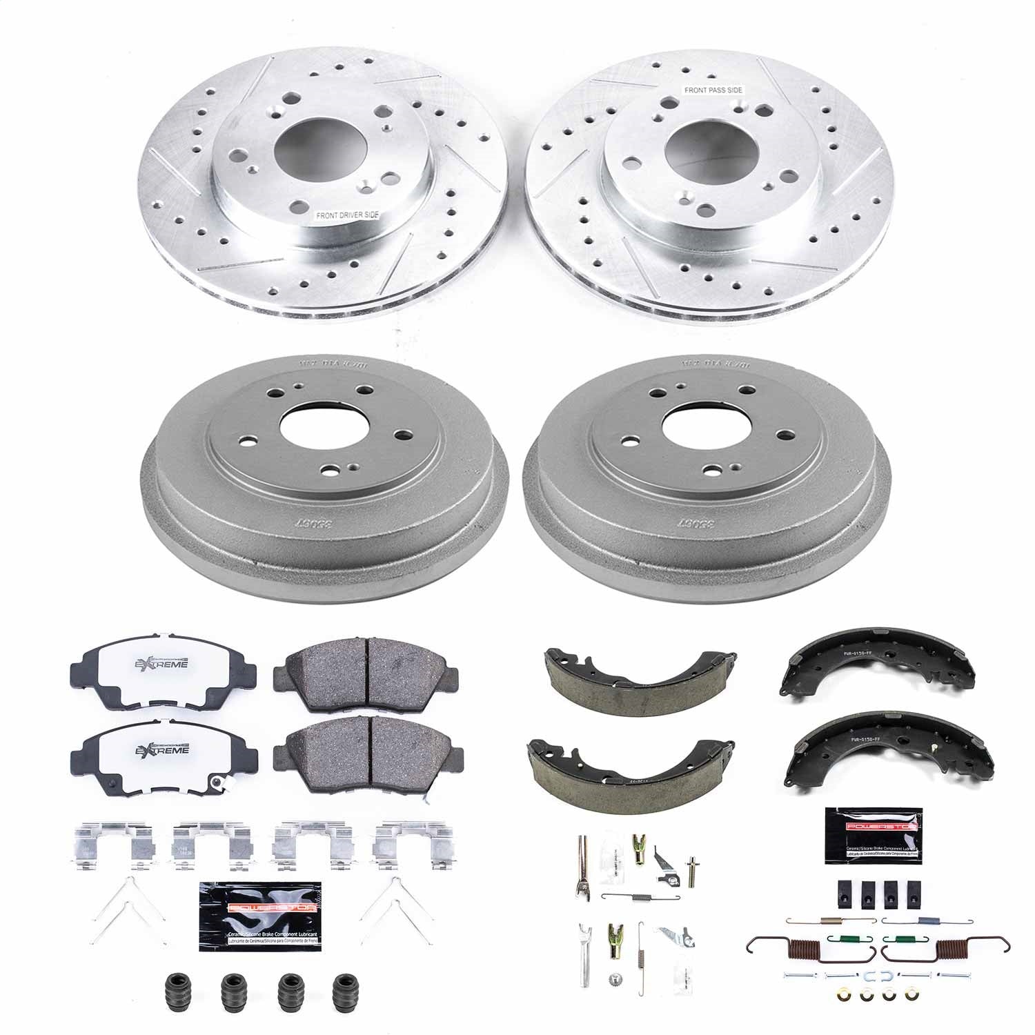 PowerStop Front & Rear Z26 Street Warrior Brake Kit | Honda Civic (06-08) (K15110DK-26)