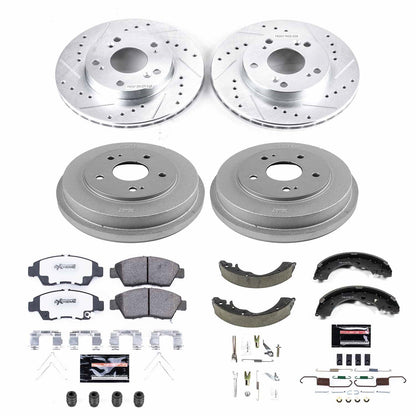 PowerStop Front & Rear Z26 Street Warrior Brake Kit | Honda Civic (06-08) (K15110DK-26)