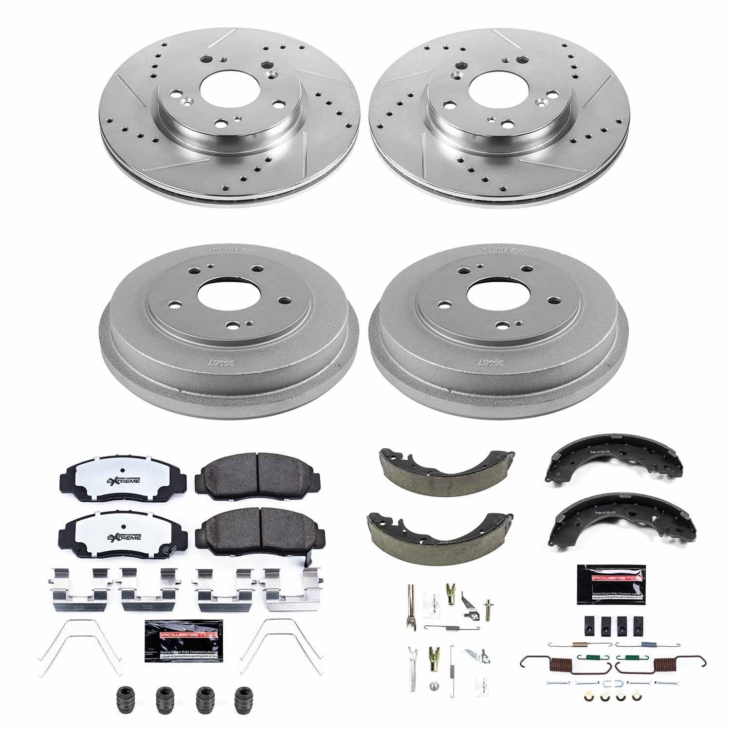 PowerStop Front & Rear Z26 Street Warrior Brake Kit | Honda Civic (12-15) (K15113DK-26)