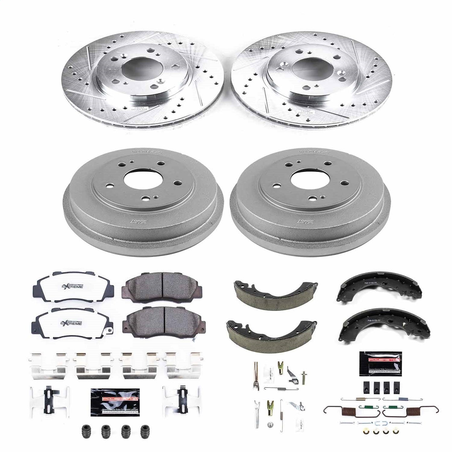 PowerStop Front & Rear Z26 Street Warrior Brake Kit | Honda CR-V (97-01) (K15114DK-26)