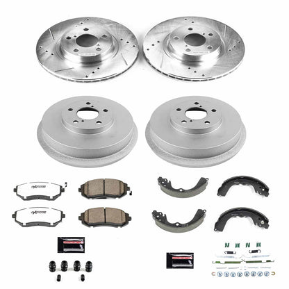 PowerStop Front & Rear Z26 Street Warrior Brake Kit | Subaru Impreza (02-03) (K15141DK-26)