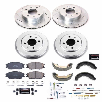PowerStop Front & Rear Z23 Evolution Sport Brake Kit | Hyundai Accent (04-05) (K15155DK)