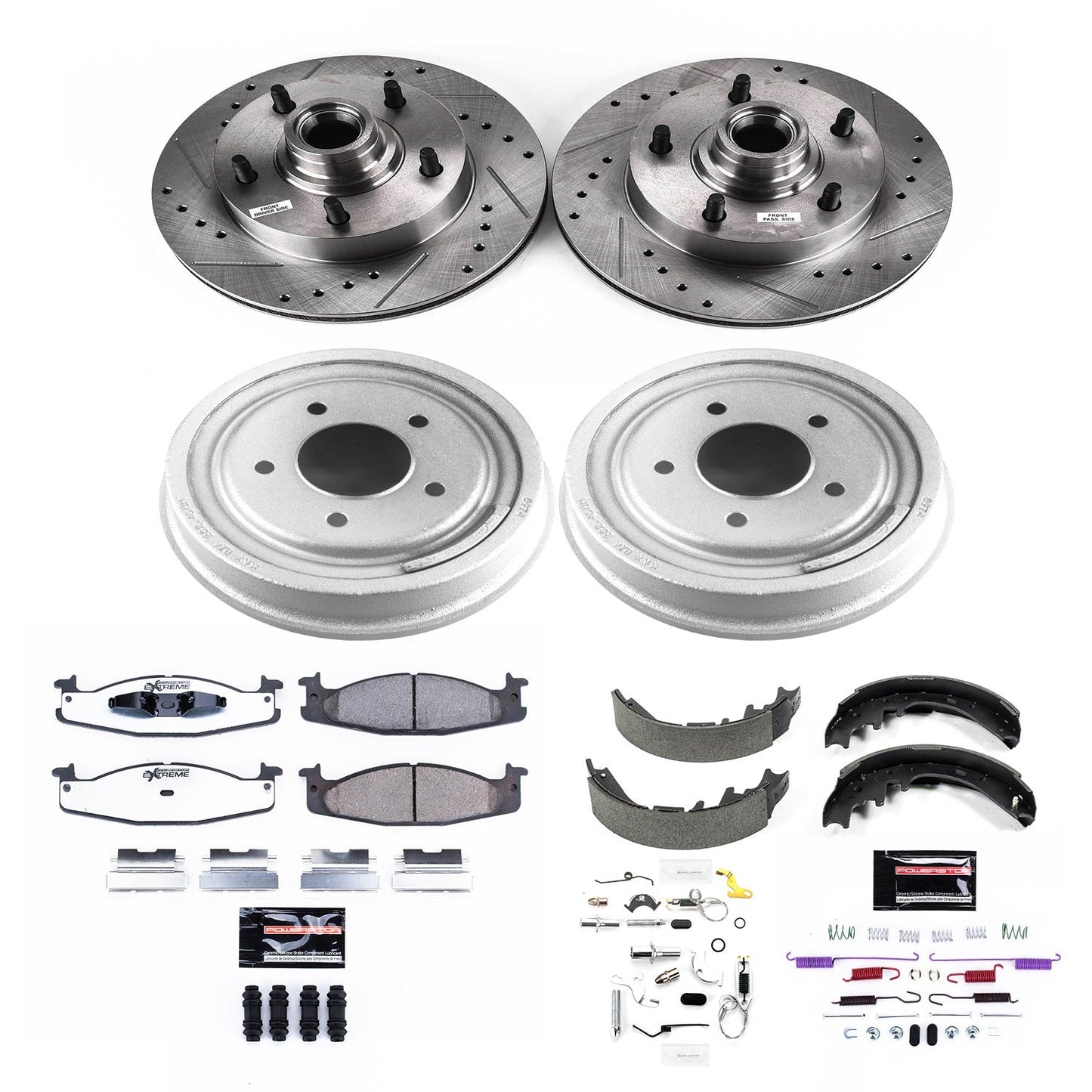 PowerStop Front & Rear Z36 Truck & Tow Brake Kit | Ford E-150 (97-99) (K15170DK-36)
