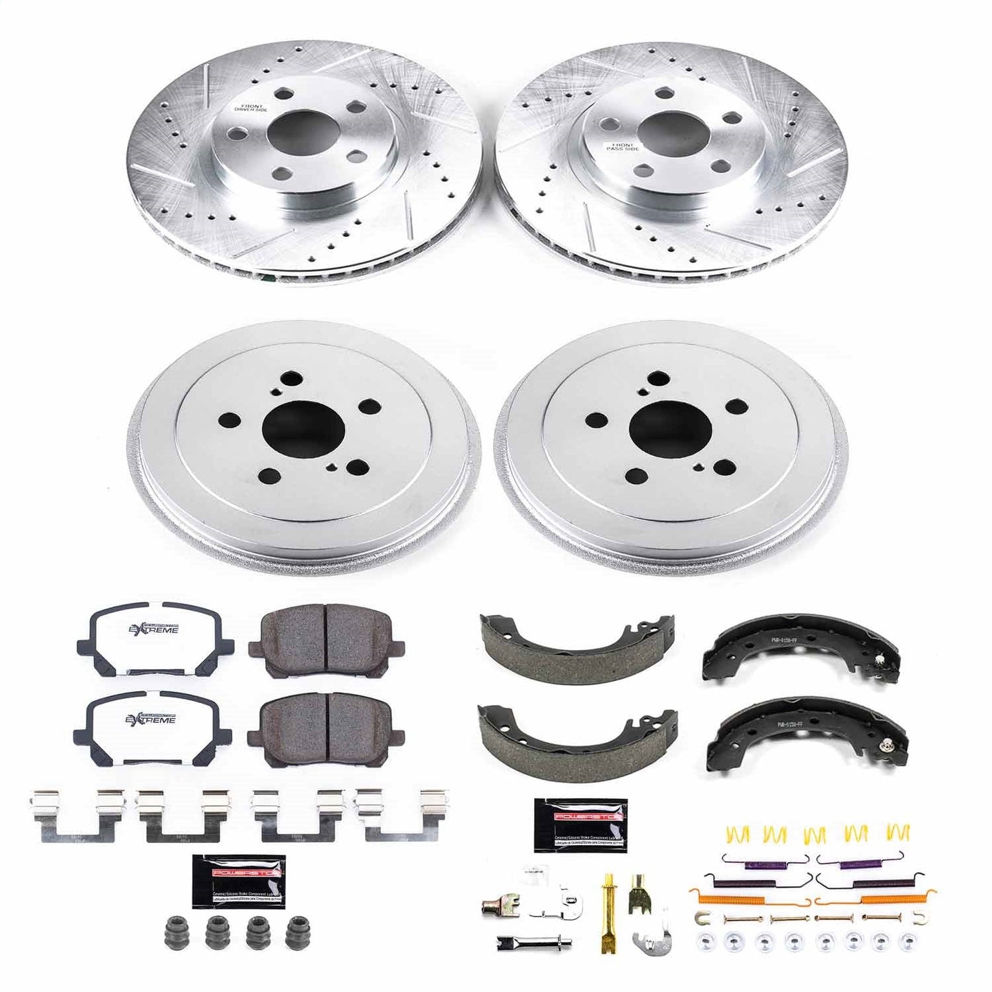 PowerStop Front & Rear Z26 Street Warrior Brake Kit | Toyota Corolla (03-08) (K15227DK-26)