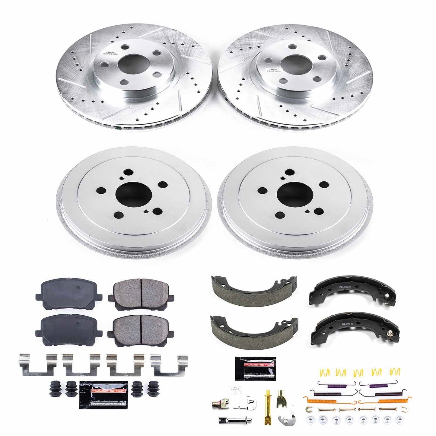 PowerStop Front & Rear Z23 Evolution Sport Brake Kit | Toyota Corolla (03-08) (K15227DK)