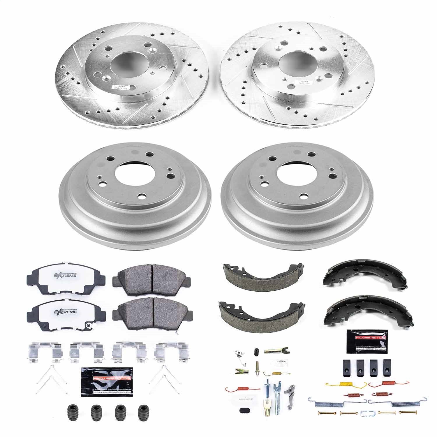 PowerStop Z26 Street Warrior Front & Rear Brake Kit | Honda Civic (13-15) (K15244DK-26)