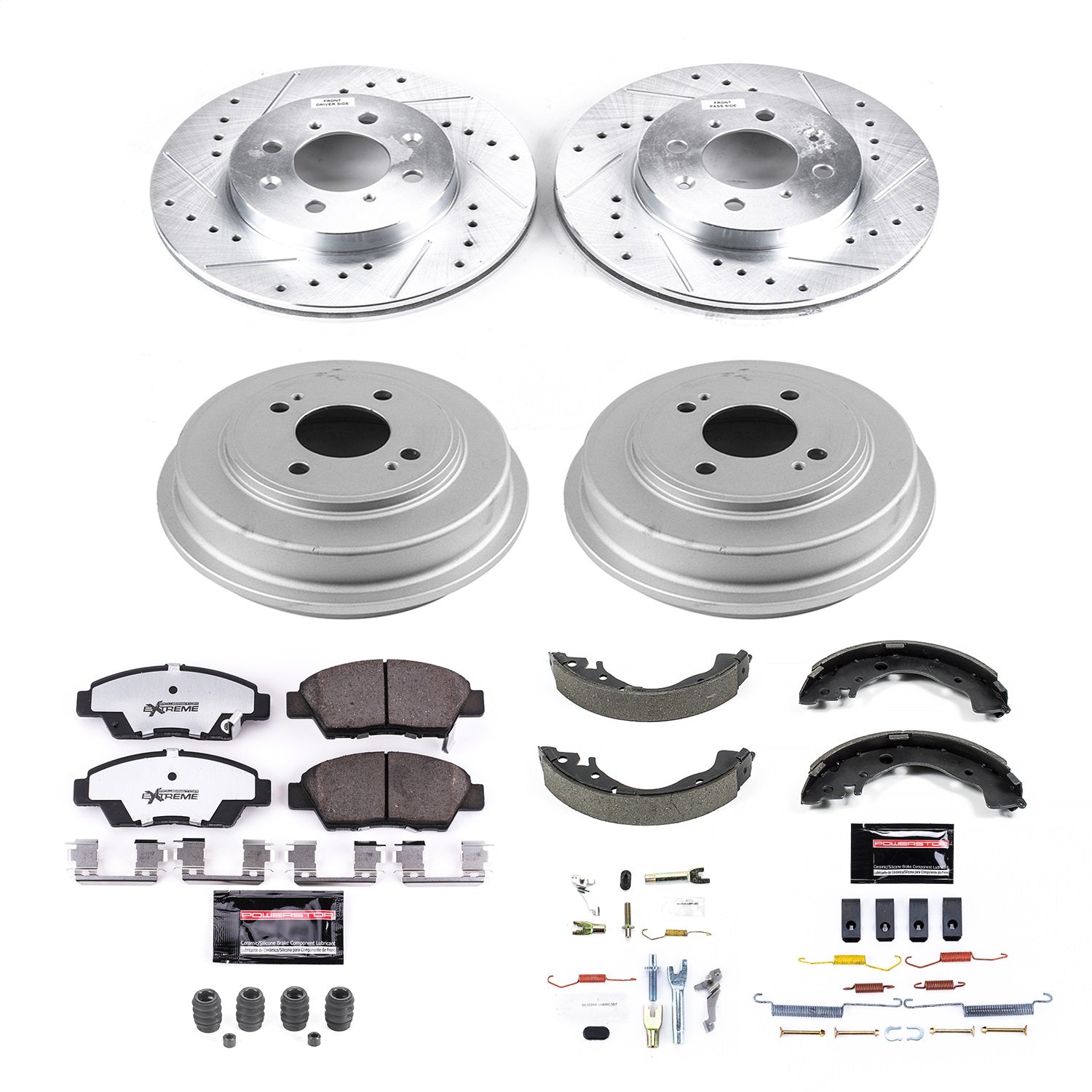 PowerStop Front & Rear Z26 Street Warrior Brake Kit | Honda Fit (09-12) (K15245DK-26)