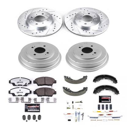 PowerStop Front & Rear Z26 Street Warrior Brake Kit | Honda Fit (09-12) (K15245DK-26)