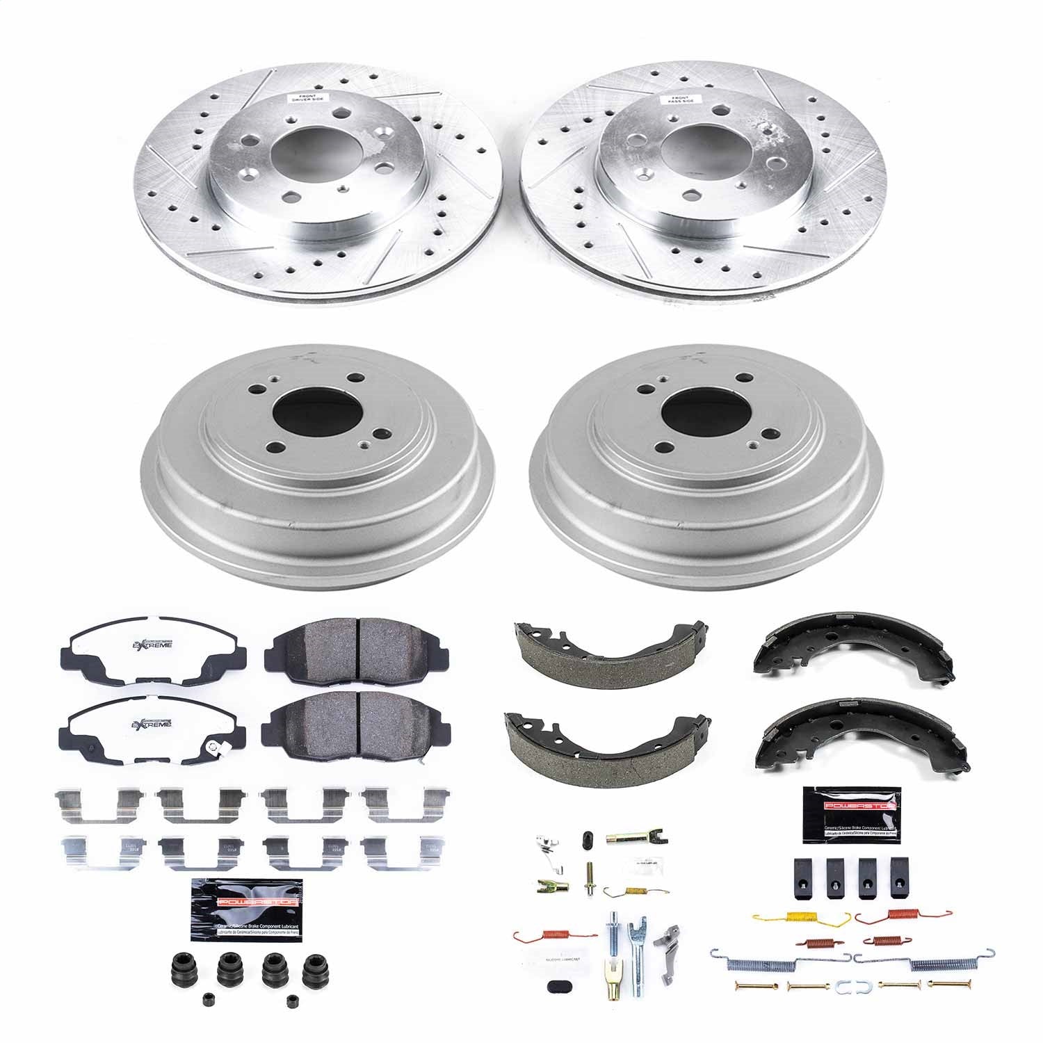 PowerStop Front & Rear Z26 Street Warrior Brake Kit | Honda Insight (10-14) (K15247DK-26)