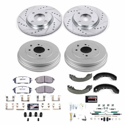 PowerStop Front & Rear Z26 Street Warrior Brake Kit | Nissan Cube (10-14) (K15252DK-26)