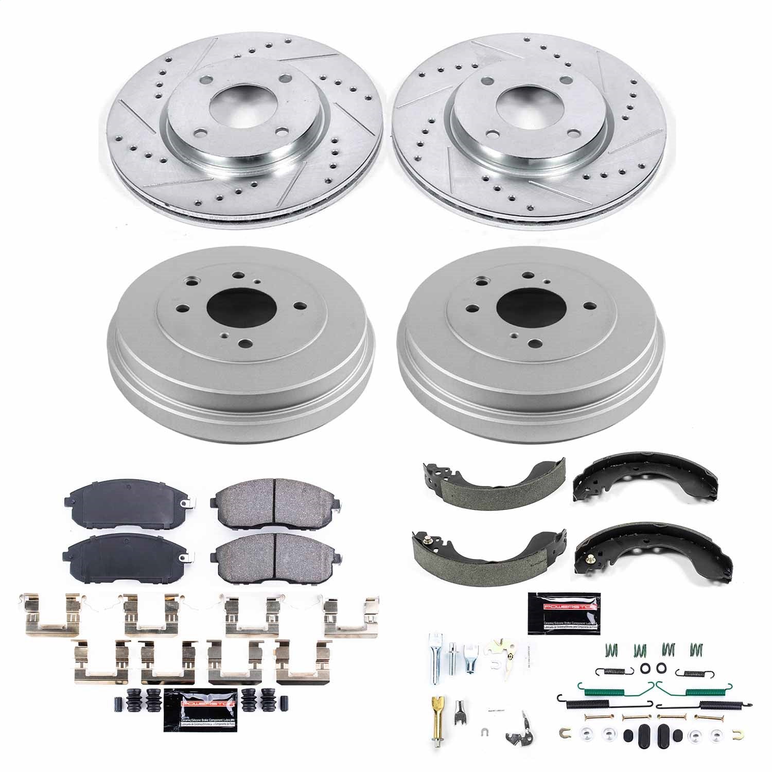 PowerStop Front & Rear Z23 Evolution Sport Brake Kit | Nissan Cube (10-14) (K15252DK)