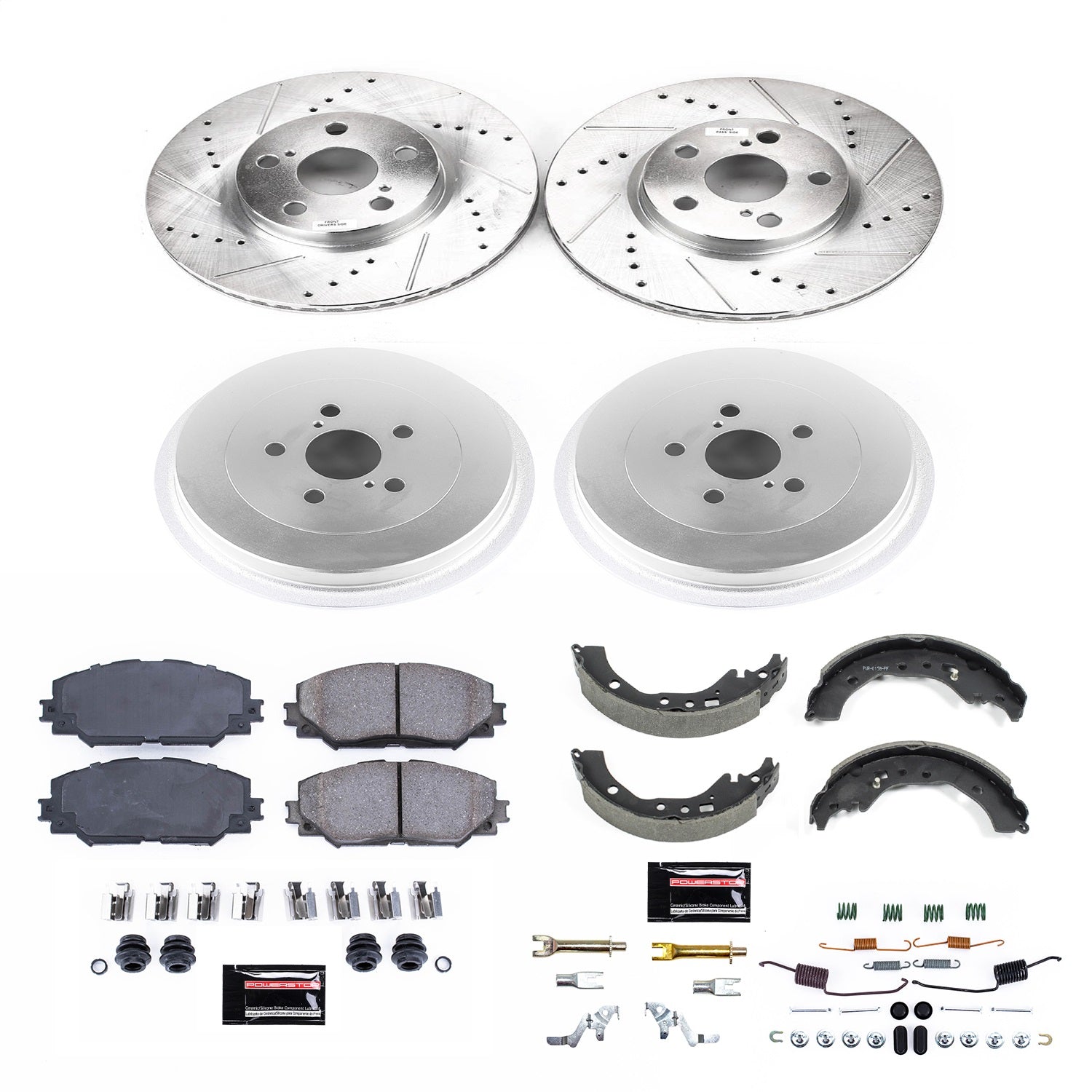 PowerStop Front & Rear Z23 Evolution Sport Brake Kit | Toyota Corolla (09-19) (K15260DK)
