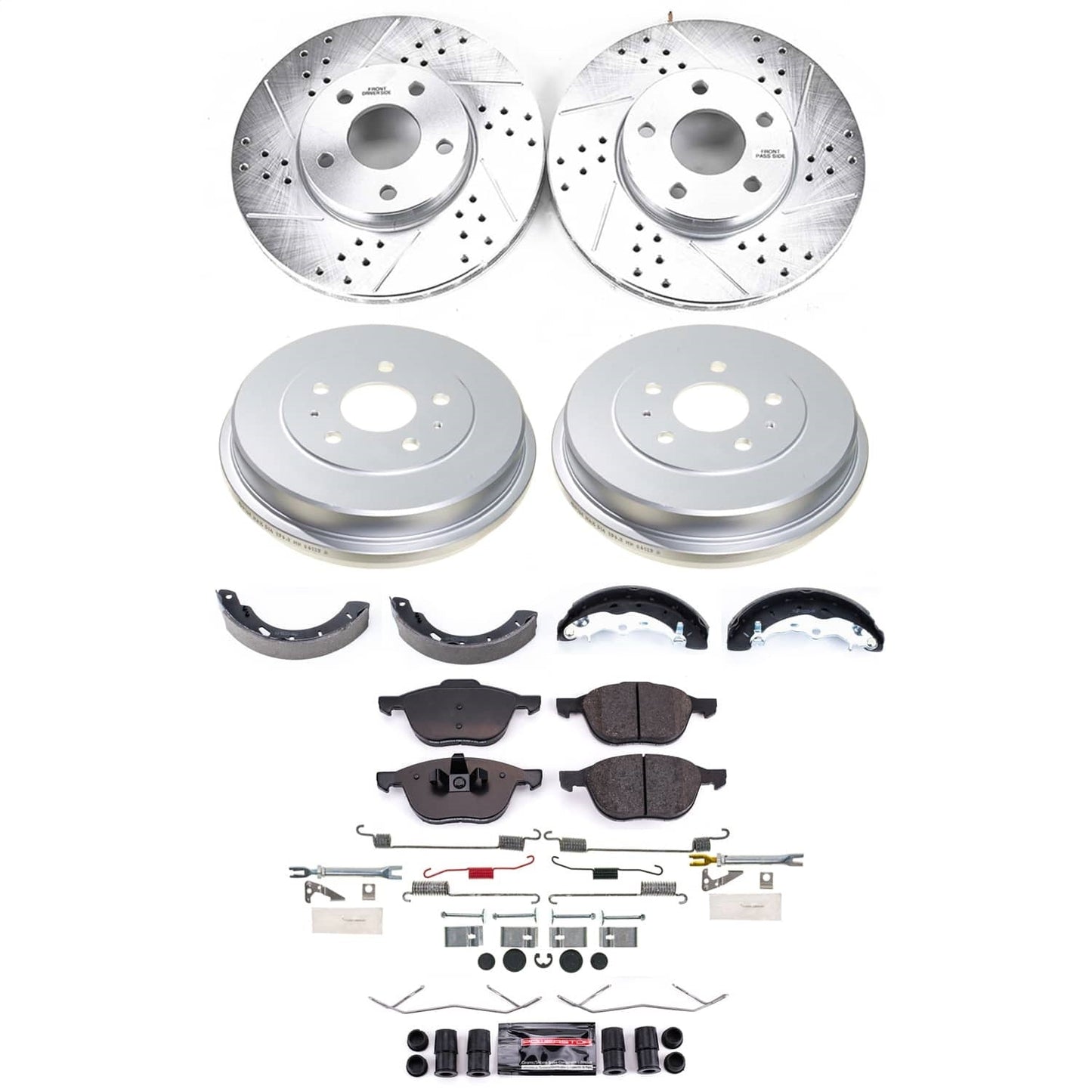 PowerStop Front and Rear Z23 Evolution Brake Kit | 12-18 Ford Focus (K15485DK)