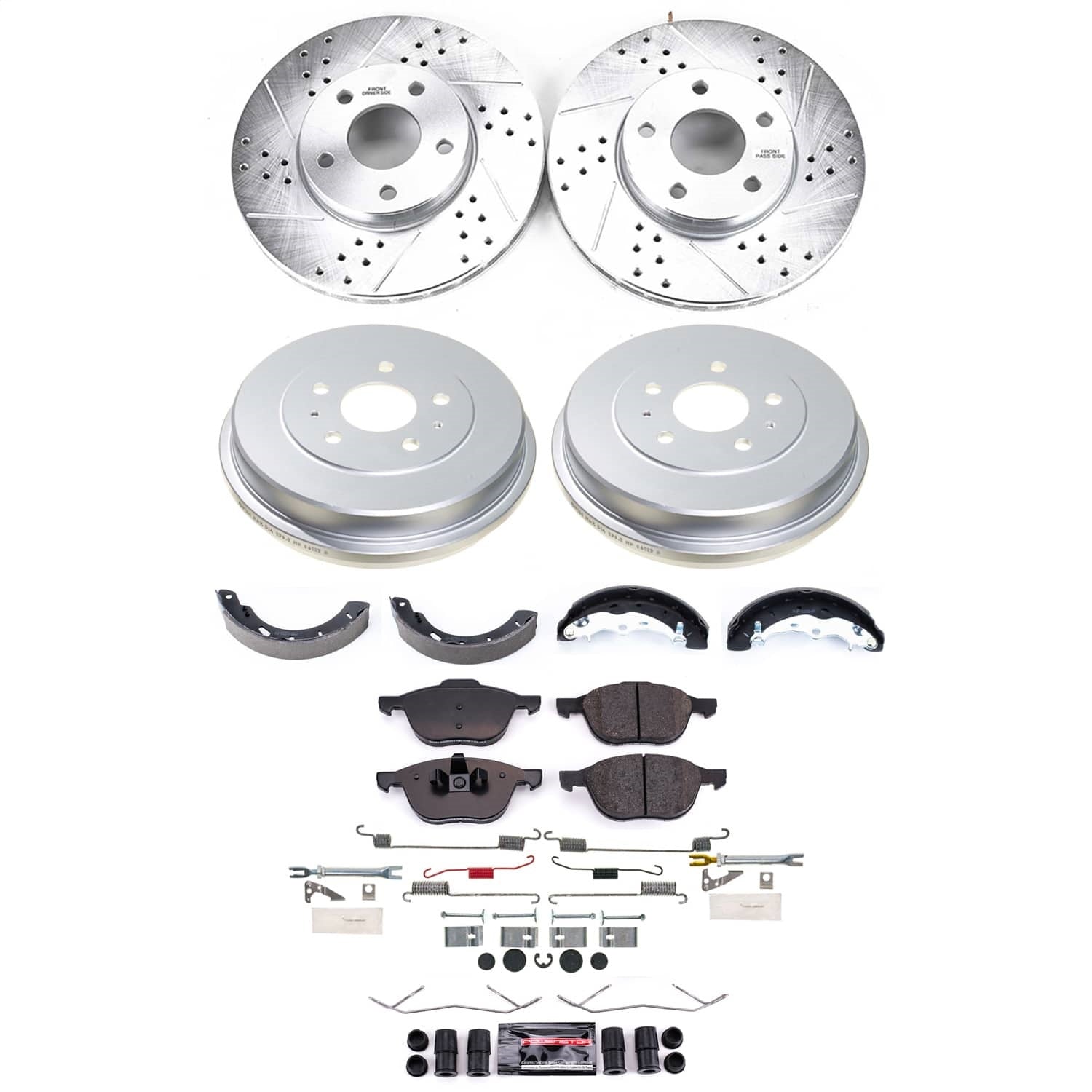 PowerStop Front and Rear Z23 Evolution Brake Kit | 12-18 Ford Focus (K15485DK)